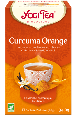 Infusion ayurvédique Curcuma Orange Yogi Tea - boîte de 17 sachets