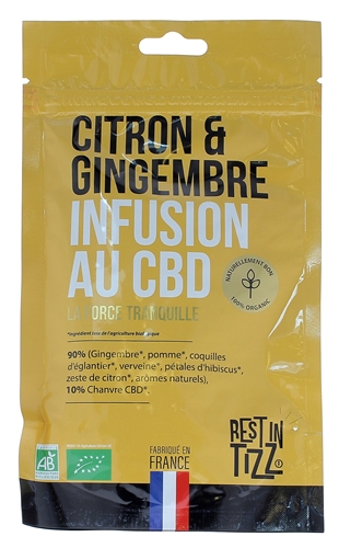 Infusion CBD BIO Citron Gingembre Sixty Green, thé au cbd, infusion chanvre  citron gingembre BIO CBD - Taklope
