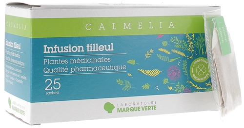 Infusion tilleul Calmelia plantes médicinales Marque Verte - boite de 25 sachets