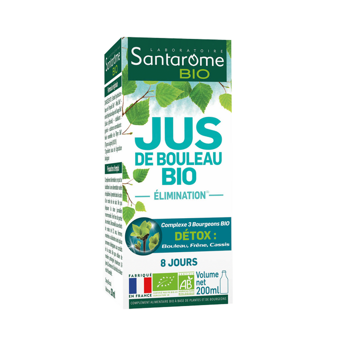Jus de bouleau Bio élimination Santarome - Flacon de 200 ml