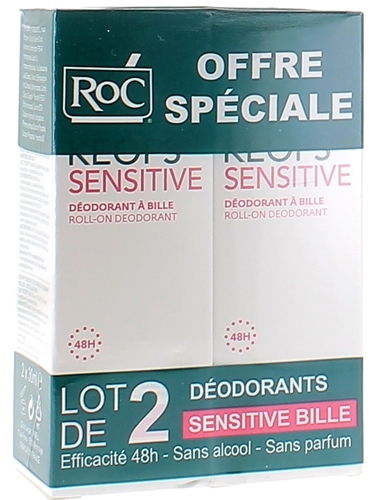 Keops Sensitive Déodorant à bille RoC - lot de 2 roll-on de 30 ml