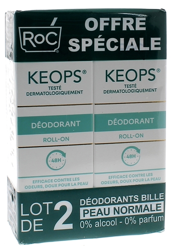 Keops déodorant à bille Roc - 2 roll-on de 30 ml