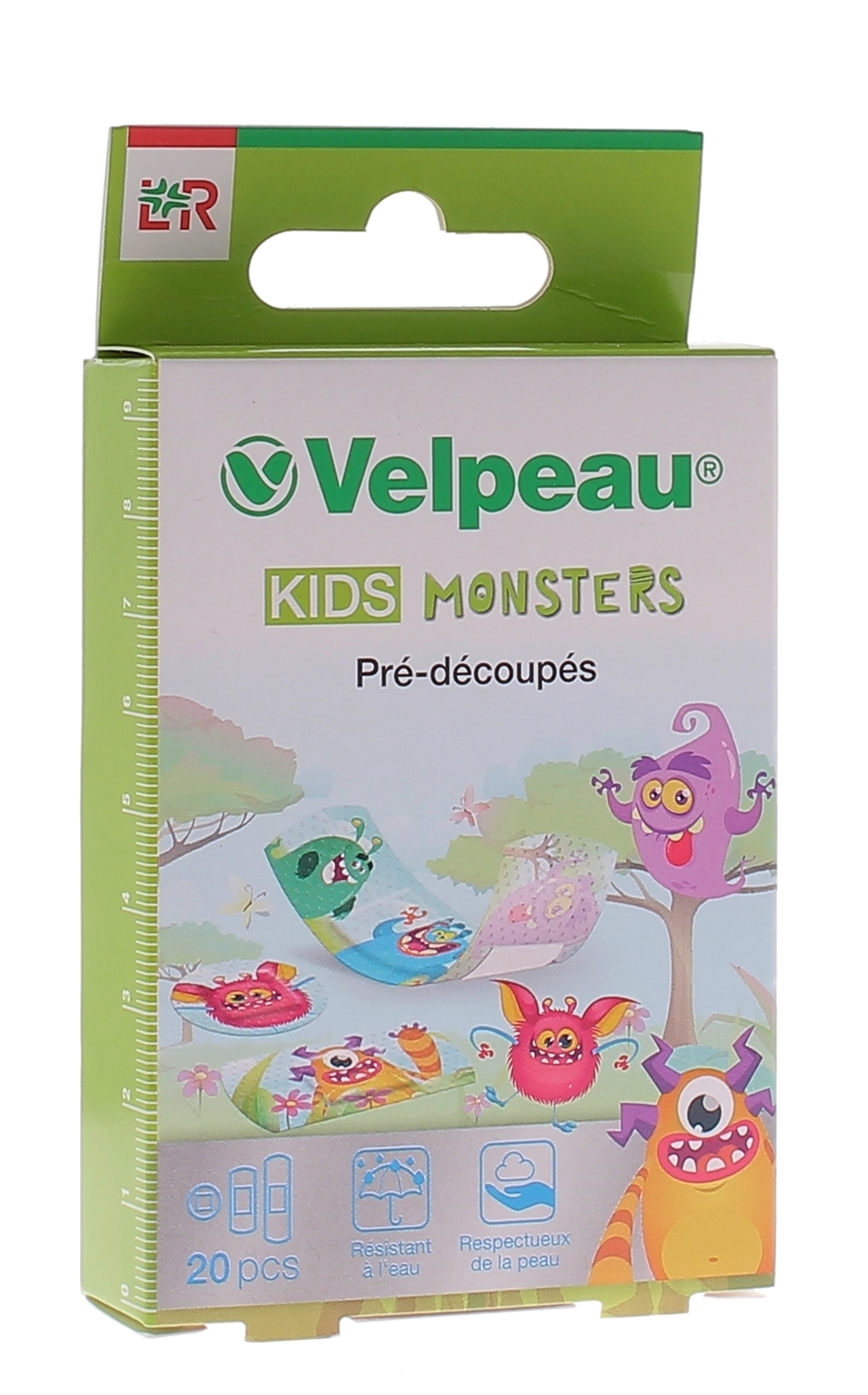 Kids monster Pansements prédécoupés pour enfants Velpeau - boîte de 20 pansements