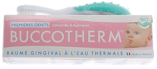 Kit Premières dents bio 0 à 2 ans Buccotherm - un tube de 50ml + une brosse à dents