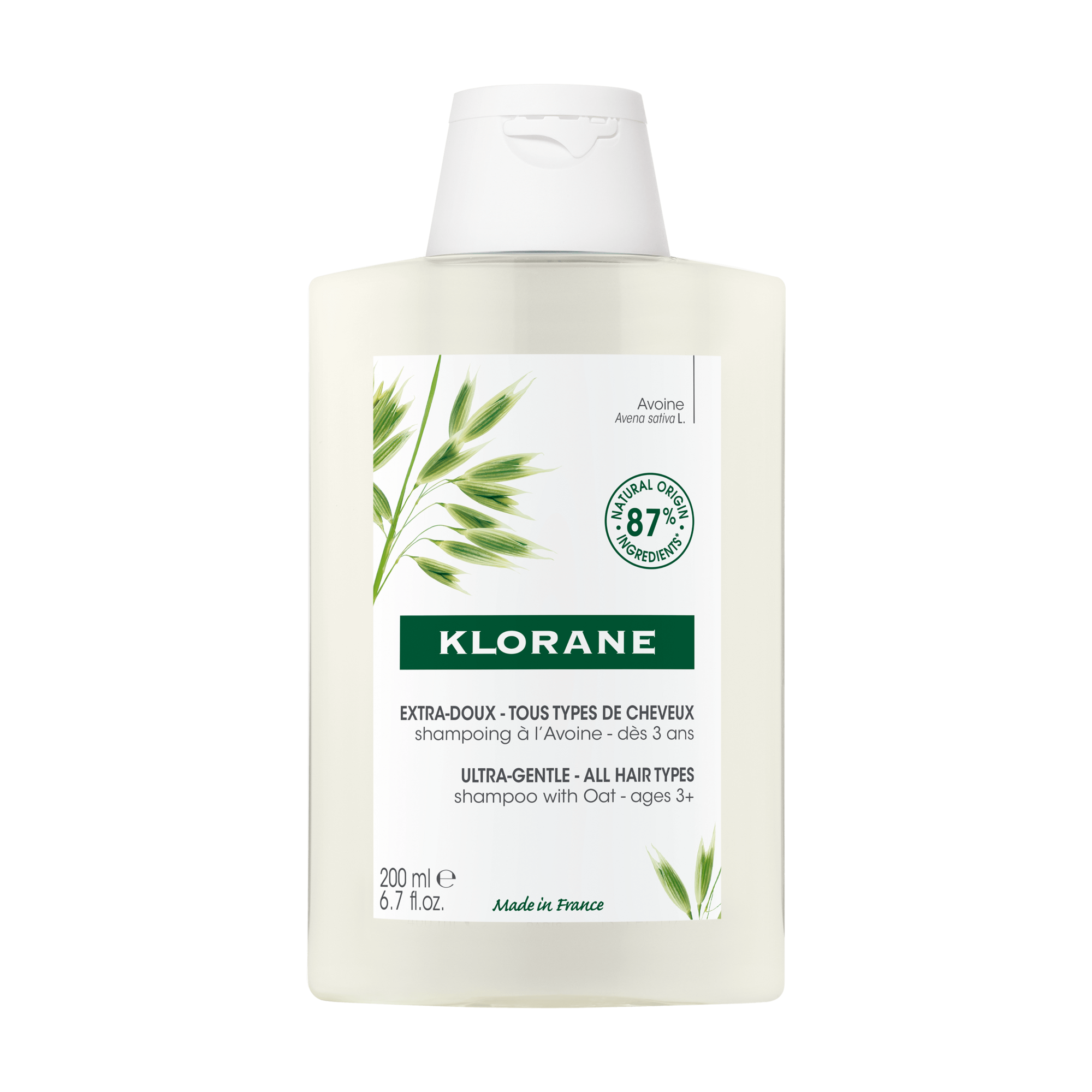 Shampooing au lait d'avoine extradoux protecteur Klorane cheveux