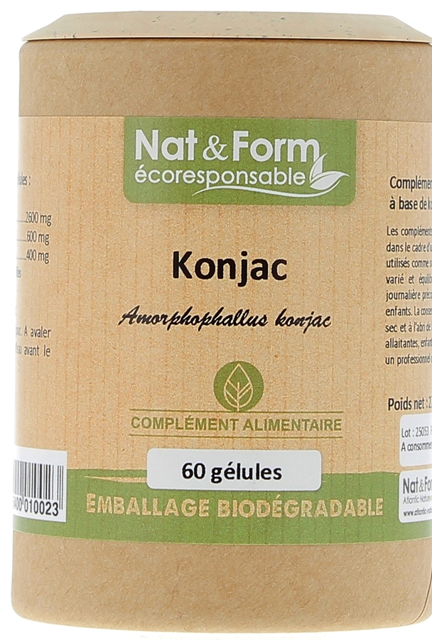 Konjac Ecoresponsable Nat&Form - Boite de 60 gélules