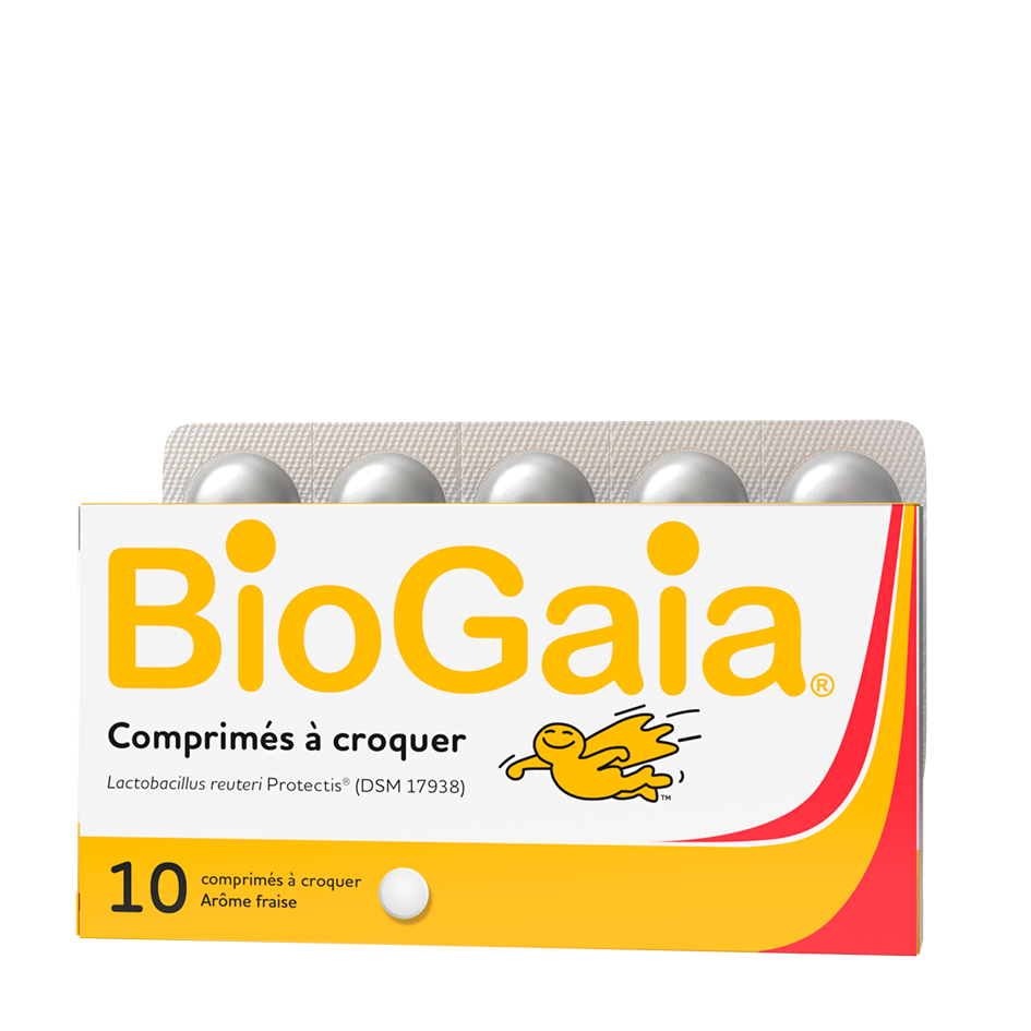 Lactobacillus reuteri protecis arôms fraise Biogaia - 10 comprimés à croquer