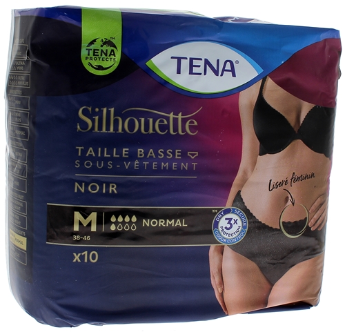 Lady silhouette normal noir slip absorbant medium Tena - paquet de 10 protections