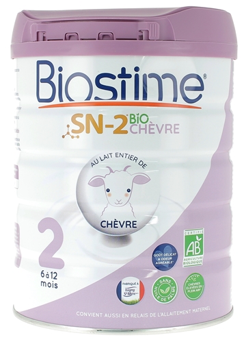 Lait de chèvre en poudre SN-2 2ème âge bio Biostime - lait en poudre bébé