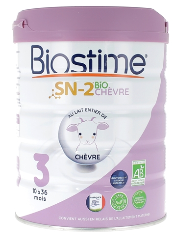 Lait de chèvre en poudre SN-2 3ème âge bio Biostime - lait en poudre 10-36  mois