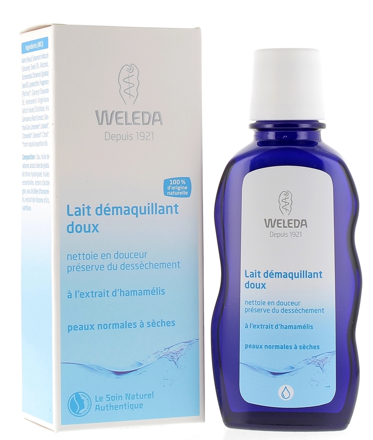 Lait démaquillant doux Weleda - flacon de 100 ml