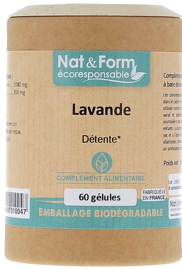 Lavande Ecoresponsable Nat&Form - boite de 60 gélules