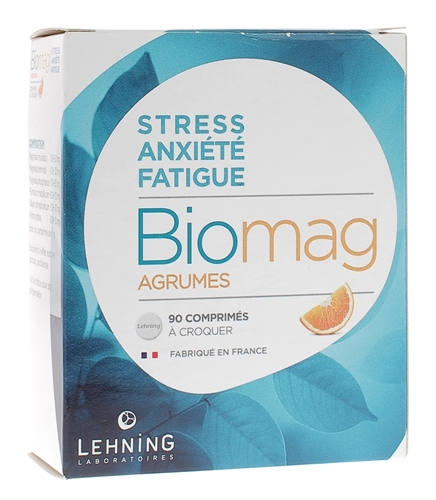 Biomag agrumes stress anxiété fatigue comprimé à croquer Lehning - boite de 90 comprimés