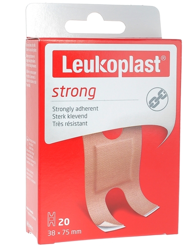 Leukoplast Strong Pansement adhésif prédécoupé BSN Médical - boîte de 20 pansements de 3,8x7,5cm