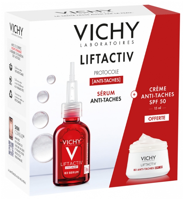 LiftActiv Specialist B3 Sérum taches brunes & rides + B3 Anti-Dark Spots  Crème SPF50 15 ml offerte Vichy