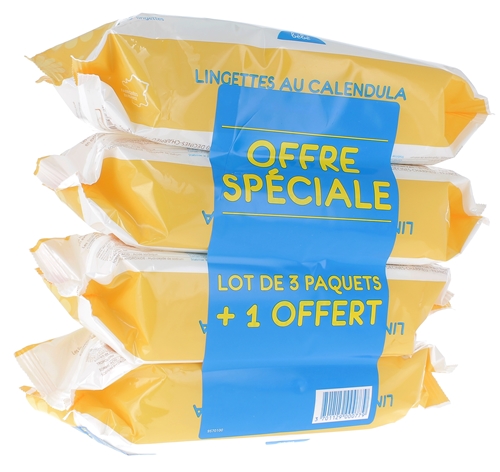 Lingettes au calendula bébé Gifrer - lot de 4 x 70 lingettes