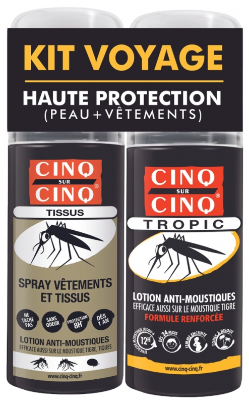 Spray vêtements et tissus lotion anti-moustique Cinq sur cinq - répulsif  moustique tissus