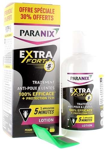 Lotion extra fort anti-poux et lentes Paranix - spray de 200 ml + 30% offerts