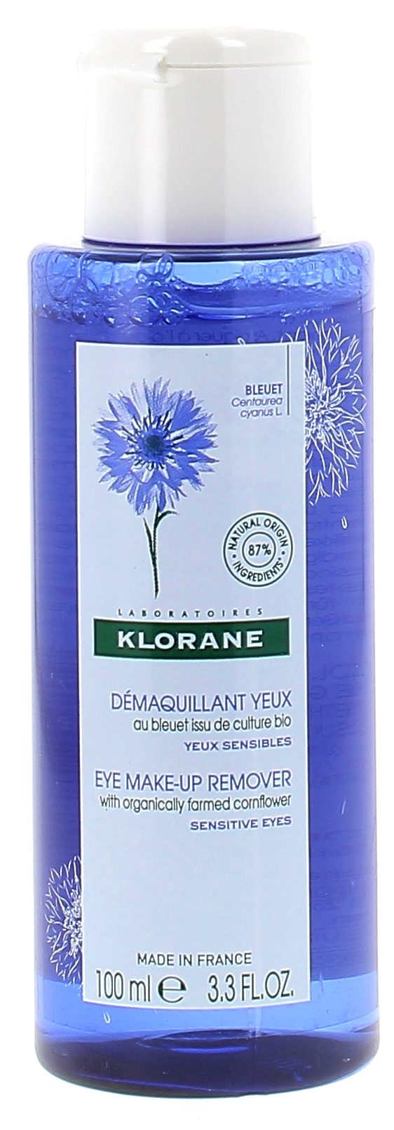 Lotion florale démaquillante au bleuet apaisant Klorane - Flacon de 100ml