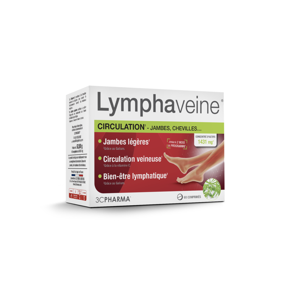 Lymphaveine circulation 3C Pharma - boîte de 60 comprimés