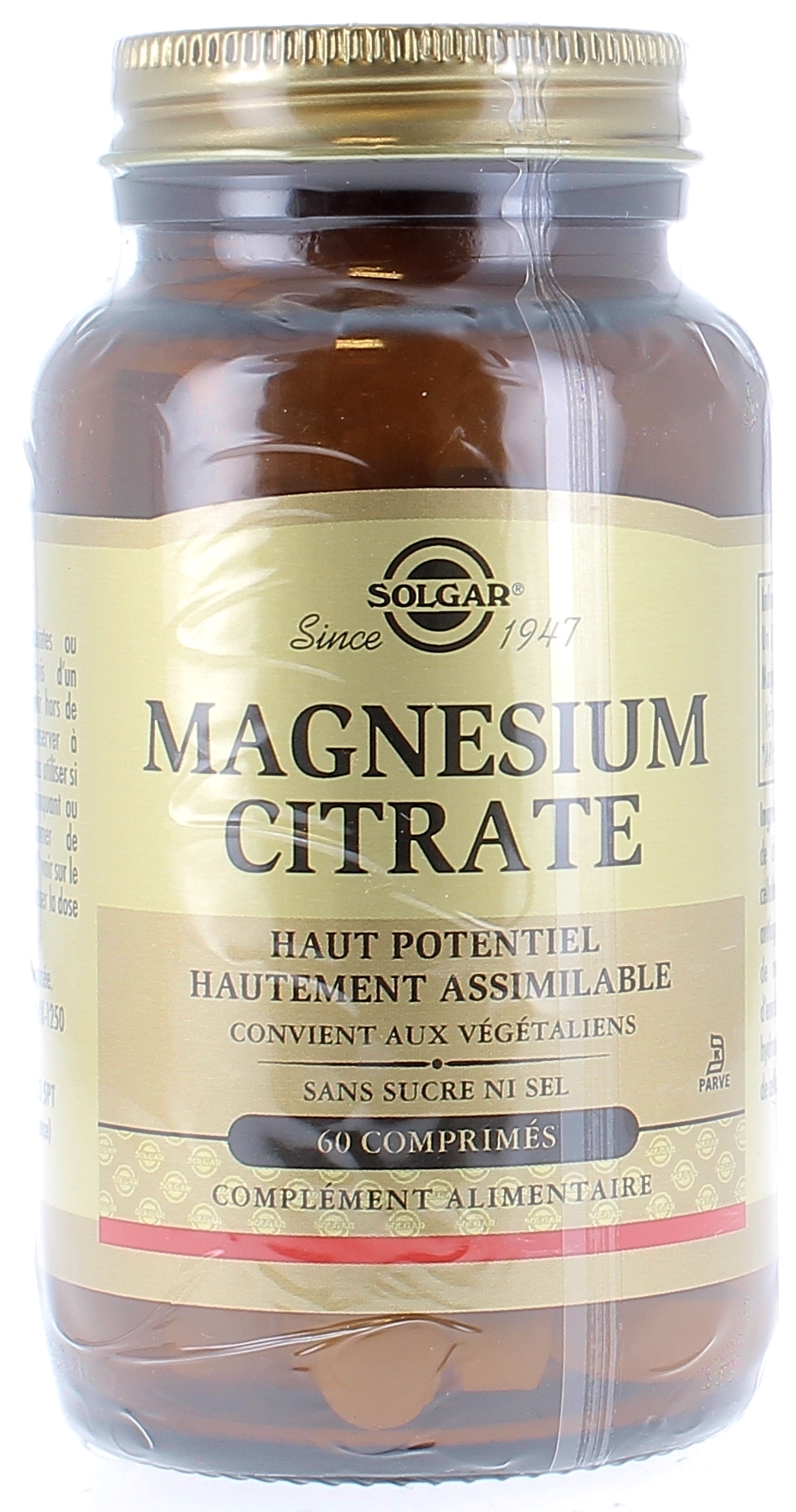 Magnésium Citrate Solgar - boîte de 60 gélules
