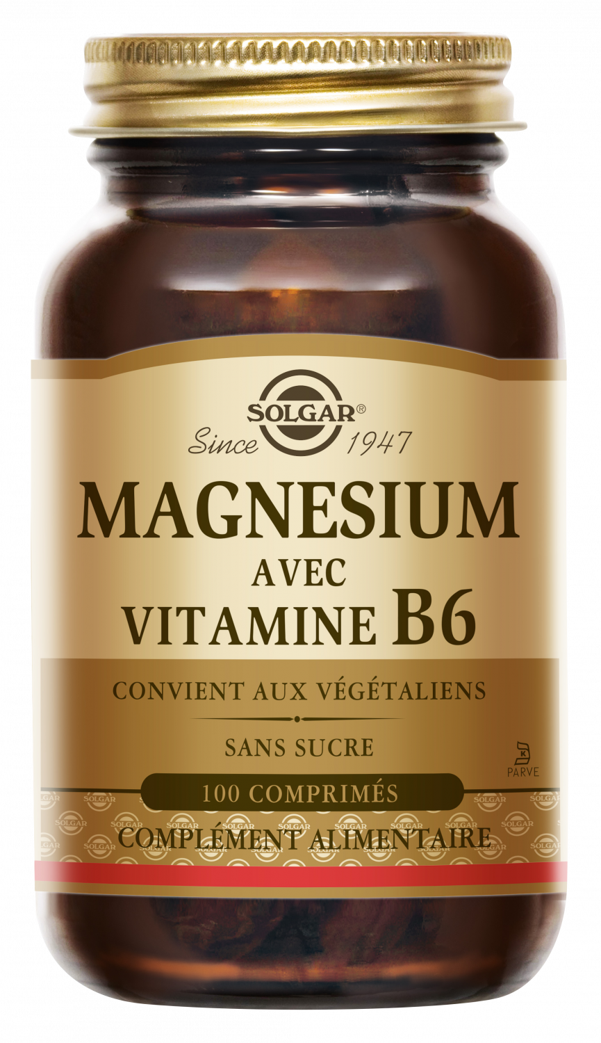 Magnésium avec vitamine B6 Solgar - pot de 100 comprimés