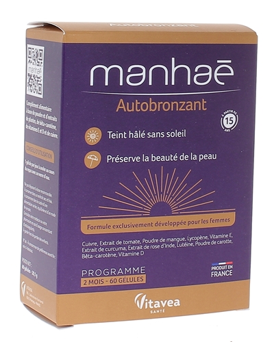 Manhaé Autobronzant Vitavea - boîte de 60 gélules