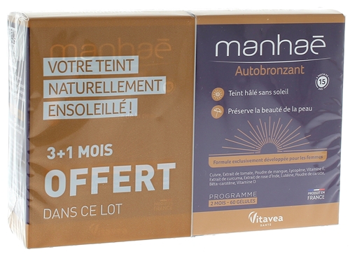 Manhaé Autobronzant Vitavea - lot de 2 boîte de 60 gélules
