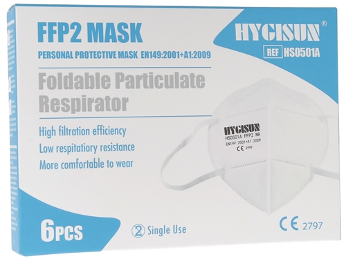 Masque FFP2 - boîte de 6 pièces