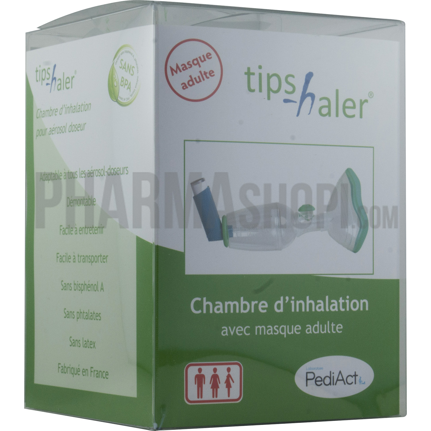 Chambre d'inhalation avec masque silicone enfant