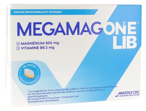 Megamag One Lib Fatigue émotionnelle et physique - boîte de 45 comprimés tricouches