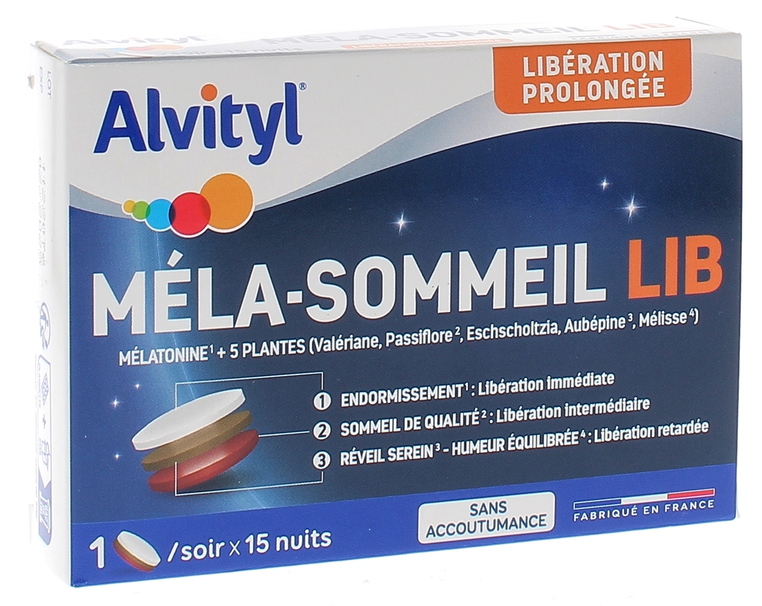 Méla-Sommeil Lib Alvityl - boîte de 15 comprimés