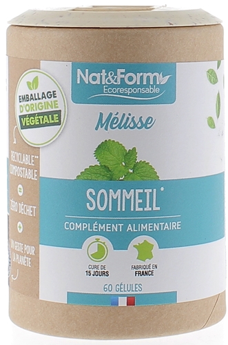 Mélisse Ecoresponsable Nat&Form - boite de 60 gélules