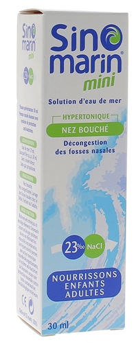 Mini Solution d'eau de mer nez bouché nourrissons enfants adultes Sinomarin - flacon de 30 ml