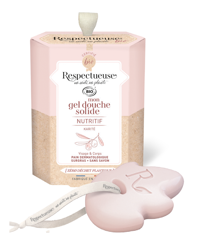 Mon gel douche solide nutritif bio Respectueuse hygiène, gel douche hydratant