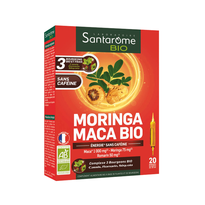 Moringa maca bio Santarome Bio - boîte de 20 ampoules