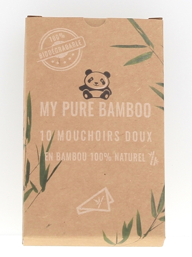 Mouchoirs doux en bambou My Pure Bamboo - 10 mouchoirs