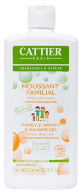 Moussant familial bio parfum Fleur d'Oranger Cattier - flacon de 500 ml