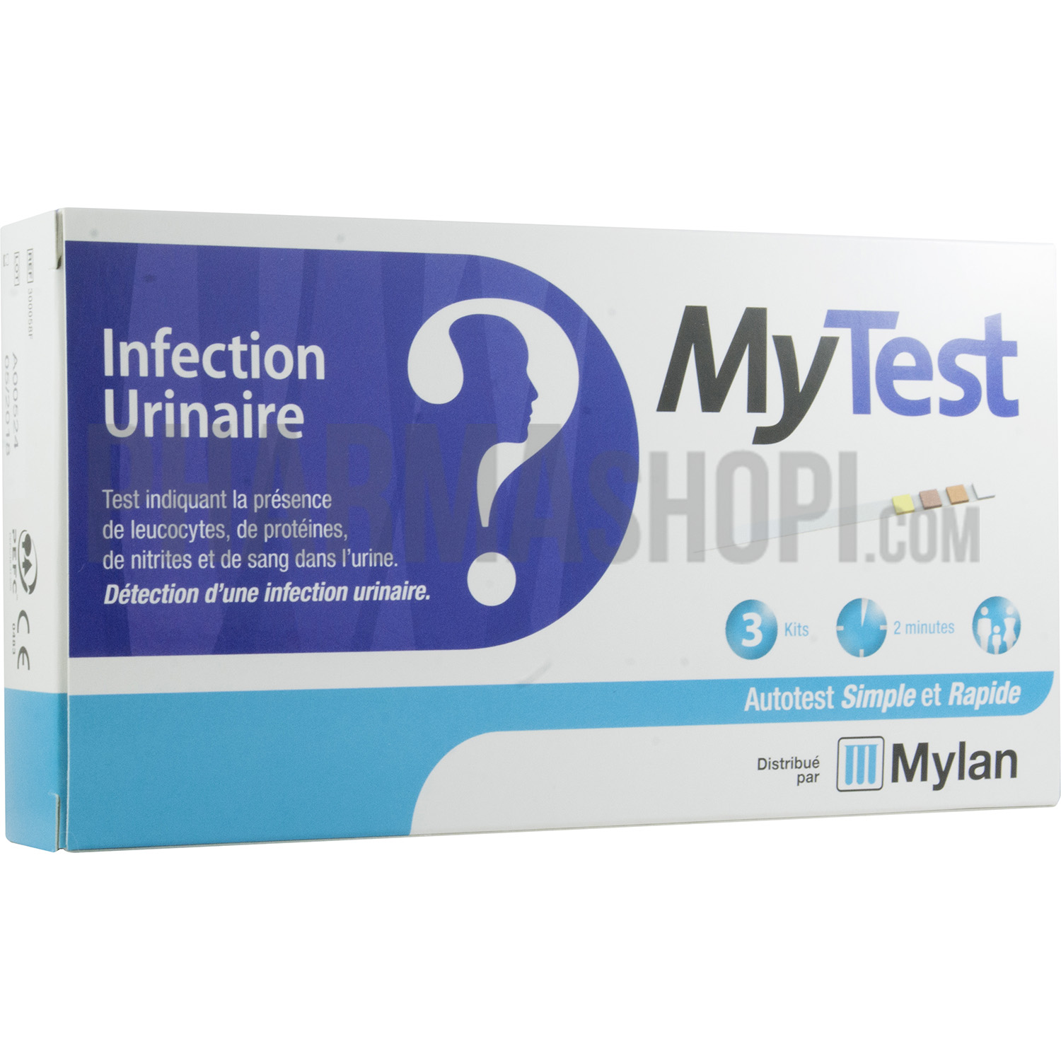 My Test infection urinaire détection infection urinaire Mylan 3 kits
