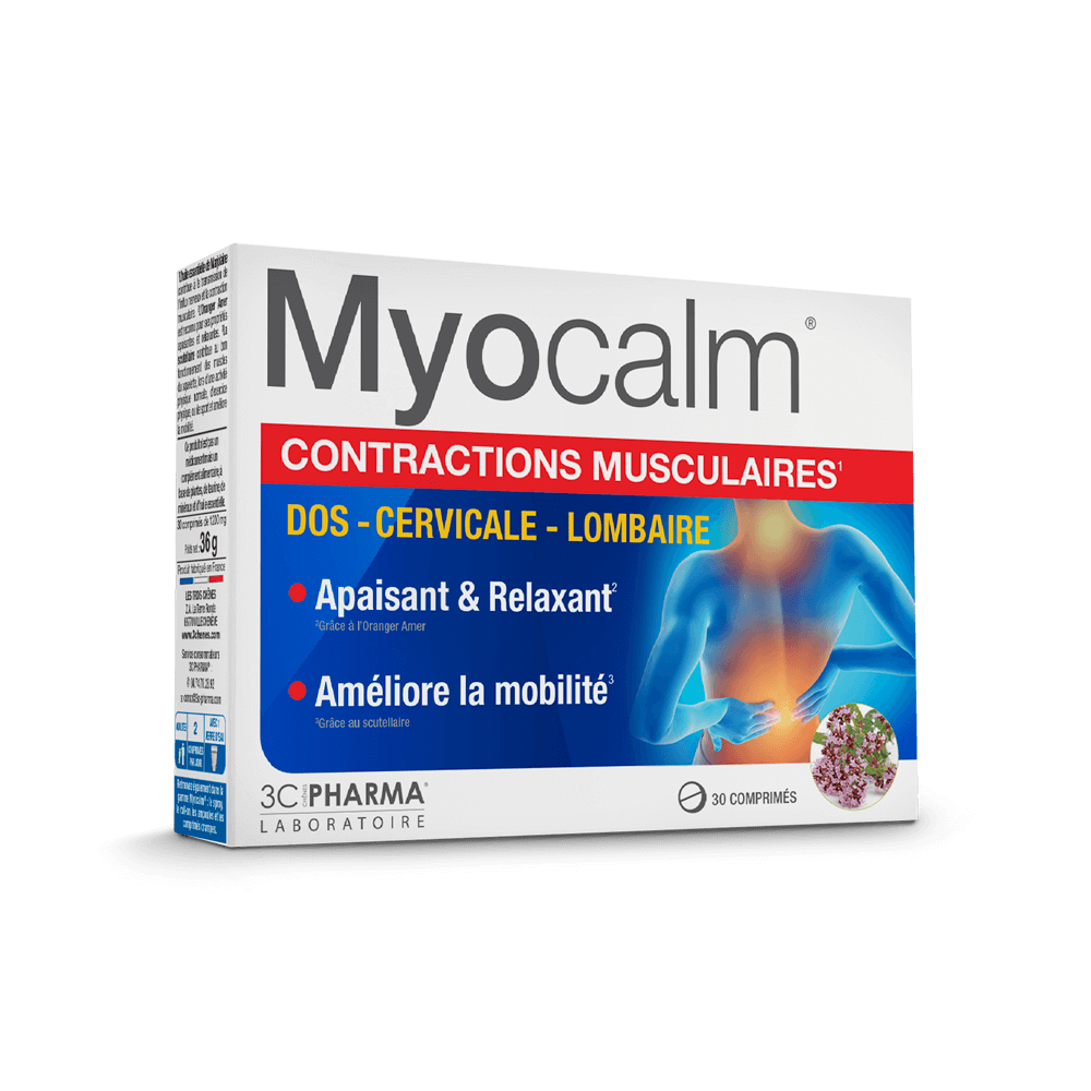 Myocalm contractions musculaires 3C Pharma - boîte de 30 comprimés