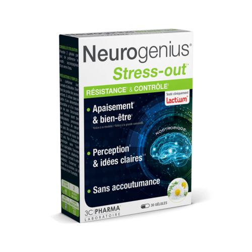 Neurogenius Stress-Out résistance & contrôle 3C Pharma - boîte de 30 gélules