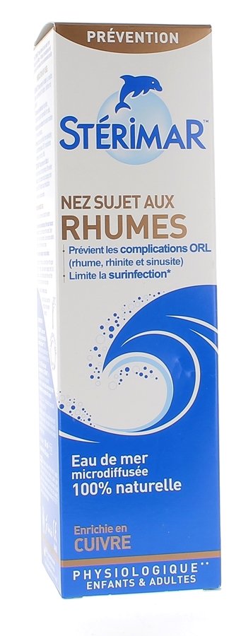 STÉRIMAR Sinusite Nez Très Bouché - Spray Nasal Décongestionnant, Agit en  Moins d'1 Minute, à l'Eau de Mer 100% Naturelle & Cuivre/Eucalyptus/Acides  Hyaluroniques, Formule Hypertonique, 50 ml : : Bébé et Puériculture