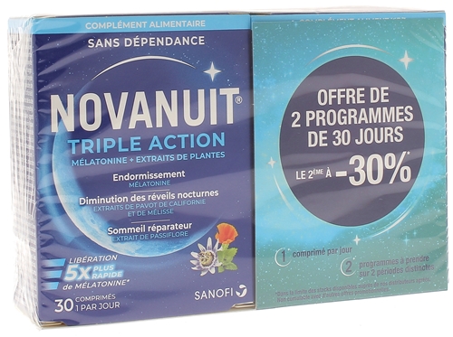 Novanuit triple action Sanofi - offre 2 programmes de 30 jours