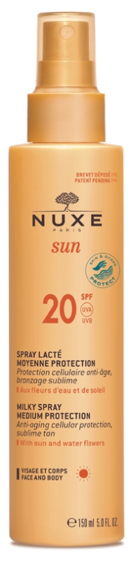 Spray lacté visage et corps moyenne protection SPF 20 Nuxe sun - spray de 150 ml
