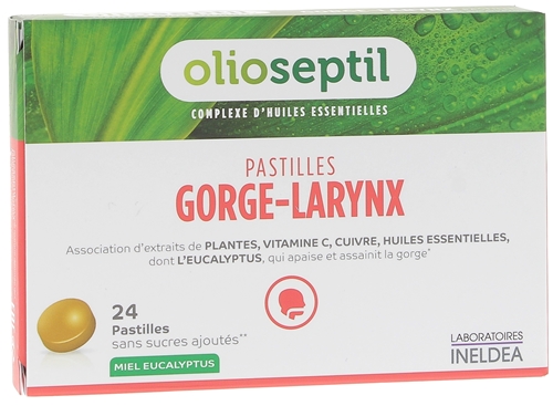 Olioseptil pastilles gorge larynx miel eucalyptus - boite de 24 pastilles