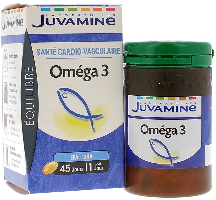 Oméga 3 Santé Cardio-Vasculaire Juvamine - boîte de 45 gélules