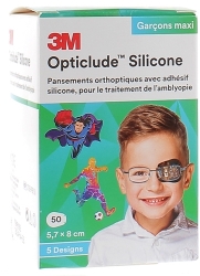 Opticlude silicone garçons maxi 3M - 50 pansements de 5,7 x 8,0 cm