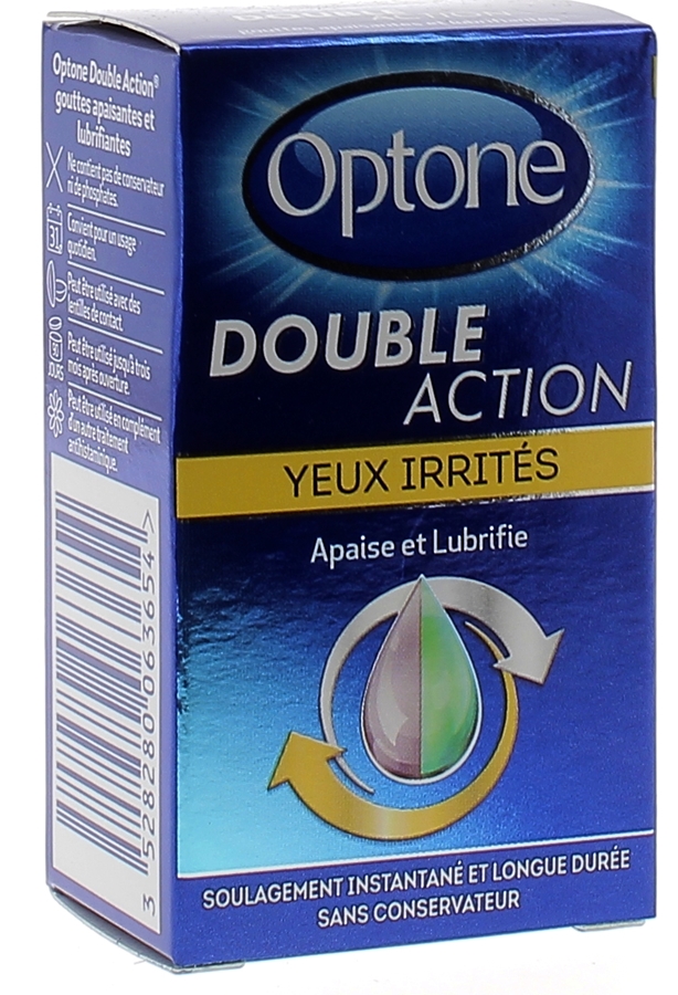 Optone Double Action Yeux Irrités - tube de 10 ml