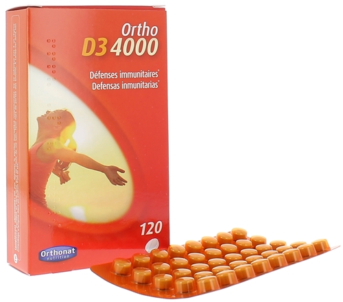 Ortho D3 4000 Défenses immunitaires Orthonat - boîte de 120 comprimés