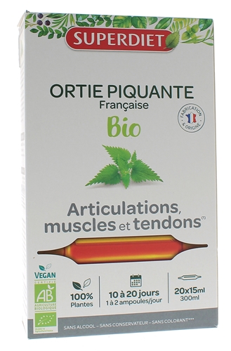 Ortie piquante Bio Super Diet - 20 ampoules de 15 ml